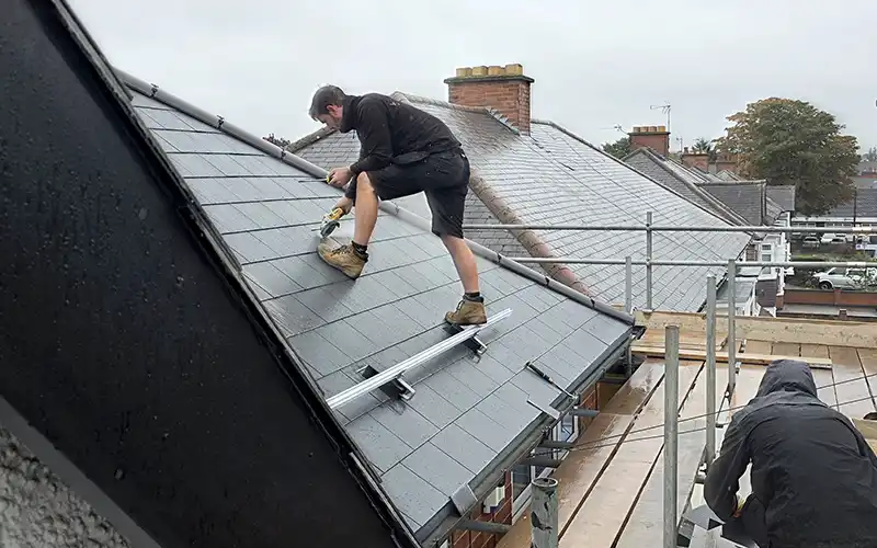Solar panels being installed